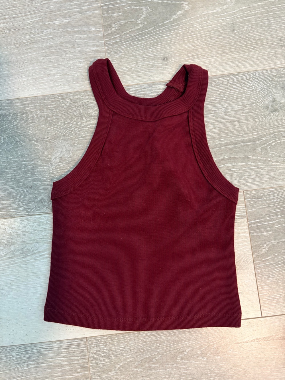 Crop top Ribbed Tank in Burgundy
